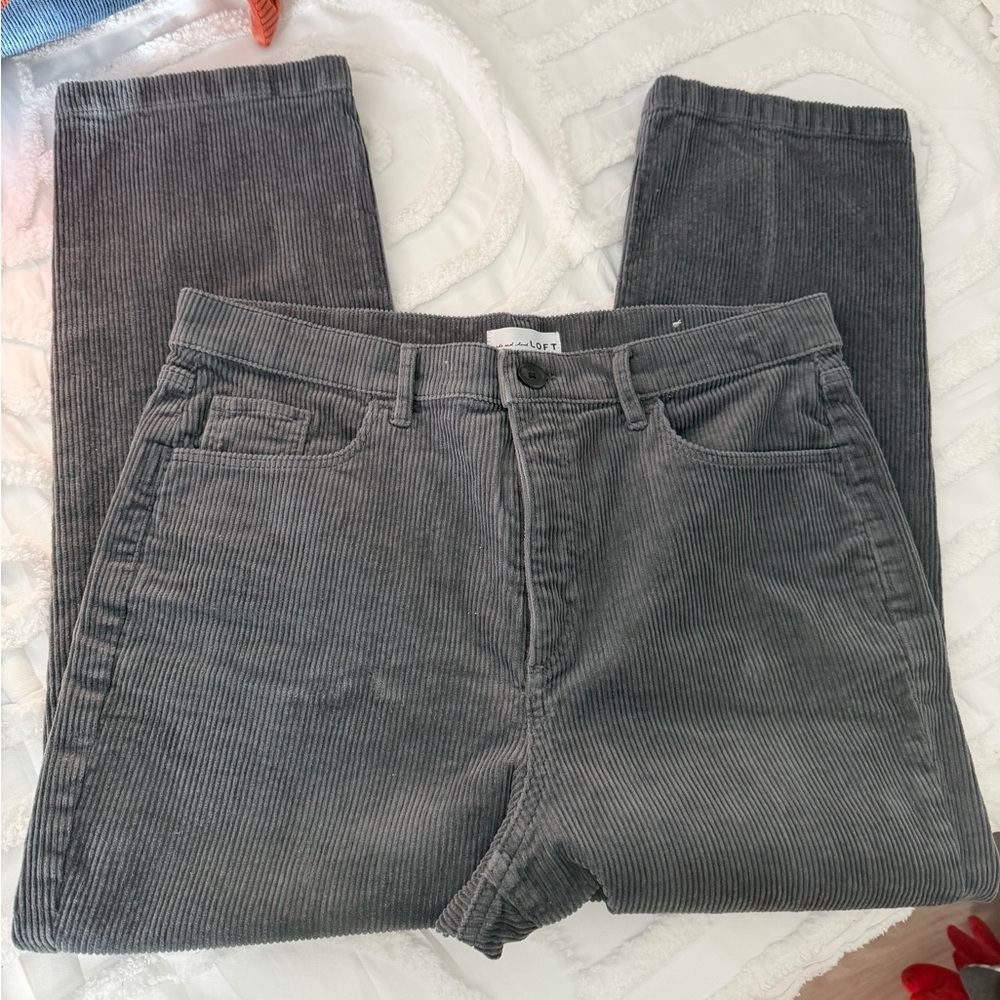LOFT Gray Corduroy Jeans - Picture 3 of 10